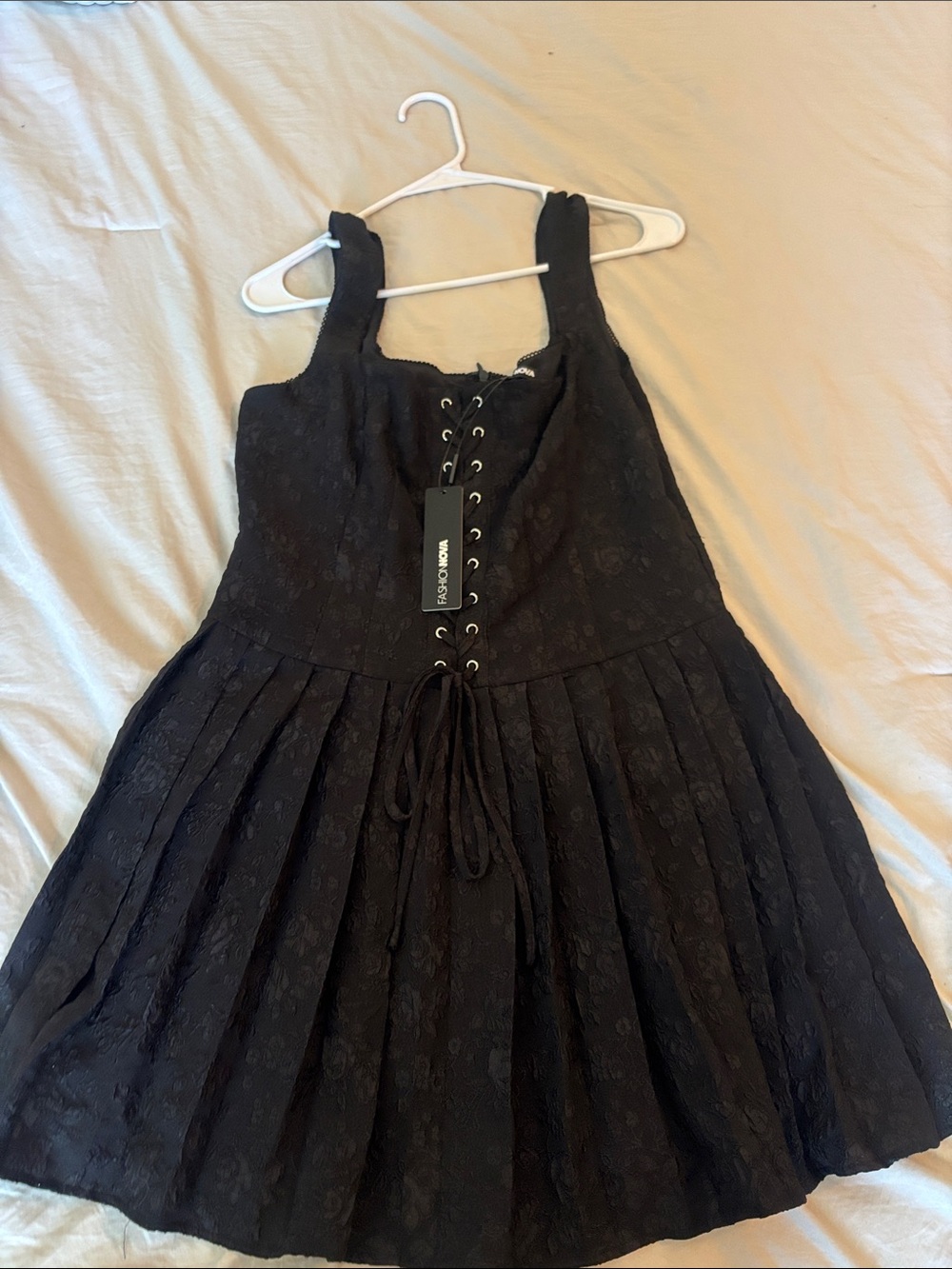 Fashion Nova Black Lace Corset Mini Dress